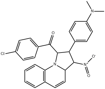 (4-chlorophenyl)-[2-[4-(dimethylamino)phenyl]-3-nitro-1,2,3,3a-tetrahydropyrrolo[1,2-a]quinolin-1-yl]methanone 结构式