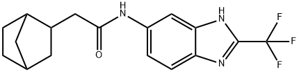 2-(3-bicyclo[2.2.1]heptanyl)-N-[2-(trifluoromethyl)-3H-benzimidazol-5-yl]acetamide 结构式