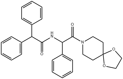 N-[2-(1,4-dioxa-8-azaspiro[4.5]decan-8-yl)-2-oxo-1-phenylethyl]-2,2-diphenylacetamide 结构式