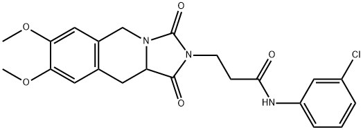 N-(3-chlorophenyl)-3-(7,8-dimethoxy-1,3-dioxo-10,10a-dihydro-5H-imidazo[1,5-b]isoquinolin-2-yl)propanamide 结构式