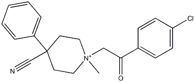 1-[2-(4-chlorophenyl)-2-oxoethyl]-1-methyl-4-phenylpiperidin-1-ium-4-carbonitrile 结构式
