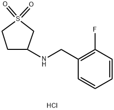 3-{[(2-氟苯基)甲基]氨基}-1Λ6-噻戊环-1,1-二酮盐酸 结构式