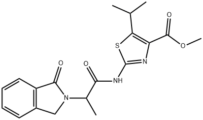 methyl 2-[2-(3-oxo-1H-isoindol-2-yl)propanoylamino]-5-propan-2-yl-1,3-thiazole-4-carboxylate 结构式