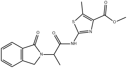 methyl 5-methyl-2-[2-(3-oxo-1H-isoindol-2-yl)propanoylamino]-1,3-thiazole-4-carboxylate 结构式