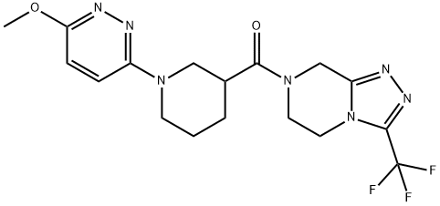 [1-(6-methoxypyridazin-3-yl)piperidin-3-yl]-[3-(trifluoromethyl)-6,8-dihydro-5H-[1,2,4]triazolo[4,3-a]pyrazin-7-yl]methanone 结构式