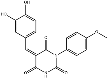 (5Z)-5-[(3,4-dihydroxyphenyl)methylidene]-1-(4-methoxyphenyl)-1,3-diazinane-2,4,6-trione 结构式