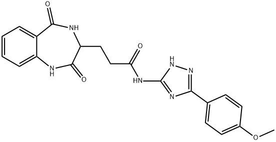 3-(2,5-dioxo-3,4-dihydro-1H-1,4-benzodiazepin-3-yl)-N-[5-(4-methoxyphenyl)-1H-1,2,4-triazol-3-yl]propanamide 结构式