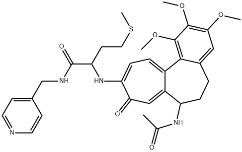 2-[(7-acetamido-1,2,3-trimethoxy-9-oxo-6,7-dihydro-5H-benzo[a]heptalen-10-yl)amino]-4-methylsulfanyl-N-(pyridin-4-ylmethyl)butanamide 结构式
