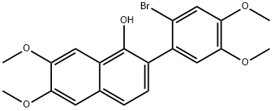 2-(2-bromo-4,5-dimethoxyphenyl)-6,7-dimethoxynaphthalen-1-ol 结构式