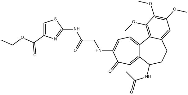 ethyl 2-[[2-[(7-acetamido-1,2,3-trimethoxy-9-oxo-6,7-dihydro-5H-benzo[a]heptalen-10-yl)amino]acetyl]amino]-1,3-thiazole-4-carboxylate 结构式