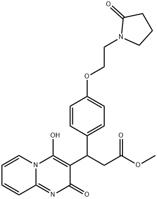 methyl 3-(4-hydroxy-2-oxopyrido[1,2-a]pyrimidin-3-yl)-3-[4-[2-(2-oxopyrrolidin-1-yl)ethoxy]phenyl]propanoate 结构式