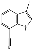 3-碘-1H-吲哚-7-腈 结构式