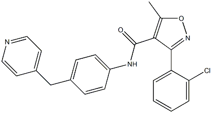 3-(2-chlorophenyl)-5-methyl-N-[4-(pyridin-4-ylmethyl)phenyl]-1,2-oxazole-4-carboxamide 结构式