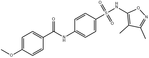 N-(4-(N-(3,4-二甲基异恶唑-5-基)氨磺酰基)苯基)-4-甲氧基苯甲酰胺 结构式