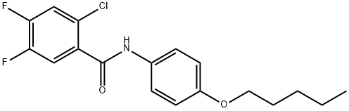 2-chloro-4,5-difluoro-N-(4-pentoxyphenyl)benzamide 结构式