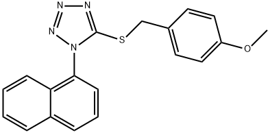 5-[(4-methoxyphenyl)methylsulfanyl]-1-naphthalen-1-yltetrazole 结构式