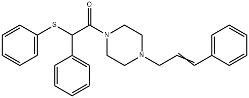 2-phenyl-1-[4-[(E)-3-phenylprop-2-enyl]piperazin-1-yl]-2-phenylsulfanylethanone 结构式