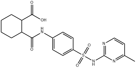 2-[[4-[(4-methylpyrimidin-2-yl)sulfamoyl]phenyl]carbamoyl]cyclohexane-1-carboxylic acid 结构式