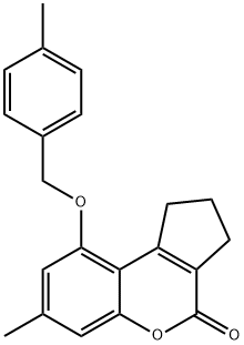 7-methyl-9-[(4-methylphenyl)methoxy]-2,3-dihydro-1H-cyclopenta[c]chromen-4-one 结构式