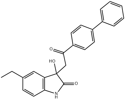 5-ethyl-3-hydroxy-3-[2-oxo-2-(4-phenylphenyl)ethyl]-1H-indol-2-one 结构式