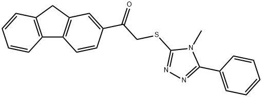 1-(9H-fluoren-2-yl)-2-[(4-methyl-5-phenyl-1,2,4-triazol-3-yl)sulfanyl]ethanone 结构式