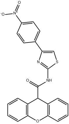 N-[4-(4-nitrophenyl)-1,3-thiazol-2-yl]-9H-xanthene-9-carboxamide 结构式