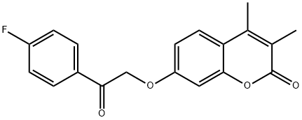 7-[2-(4-fluorophenyl)-2-oxoethoxy]-3,4-dimethylchromen-2-one 结构式