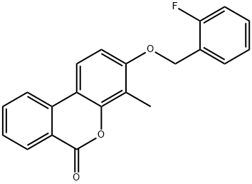 3-[(2-fluorophenyl)methoxy]-4-methylbenzo[c]chromen-6-one 结构式