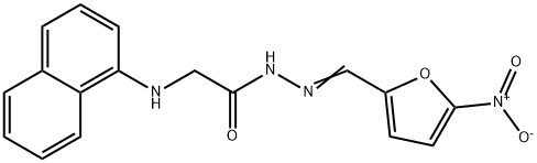 2-(naphthalen-1-ylamino)-N-[(E)-(5-nitrofuran-2-yl)methylideneamino]acetamide 结构式