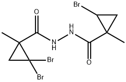 2,2-dibromo-N'-(2-bromo-1-methylcyclopropanecarbonyl)-1-methylcyclopropane-1-carbohydrazide 结构式