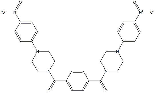 [4-[4-(4-nitrophenyl)piperazine-1-carbonyl]phenyl]-[4-(4-nitrophenyl)piperazin-1-yl]methanone 结构式
