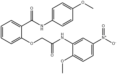 2-[2-(2-methoxy-5-nitroanilino)-2-oxoethoxy]-N-(4-methoxyphenyl)benzamide 结构式