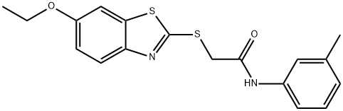 2-[(6-ethoxy-1,3-benzothiazol-2-yl)sulfanyl]-N-(3-methylphenyl)acetamide 结构式