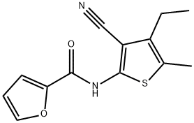 N-(3-cyano-4-ethyl-5-methylthiophen-2-yl)furan-2-carboxamide 结构式