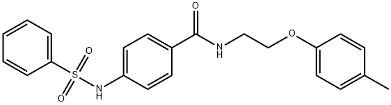 4-(benzenesulfonamido)-N-[2-(4-methylphenoxy)ethyl]benzamide 结构式