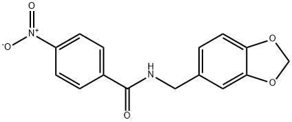 N-(1,3-benzodioxol-5-ylmethyl)-4-nitrobenzamide 结构式