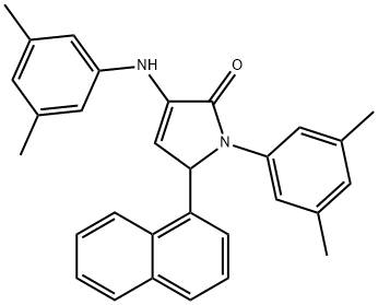 4-(3,5-dimethylanilino)-1-(3,5-dimethylphenyl)-2-naphthalen-1-yl-2H-pyrrol-5-one 结构式