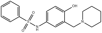 N-[4-hydroxy-3-(piperidin-1-ylmethyl)phenyl]benzenesulfonamide 结构式