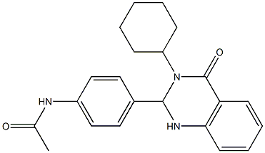 N-[4-(3-cyclohexyl-4-oxo-1,2-dihydroquinazolin-2-yl)phenyl]acetamide 结构式