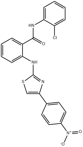 N-(2-chlorophenyl)-2-[[4-(4-nitrophenyl)-1,3-thiazol-2-yl]amino]benzamide 结构式