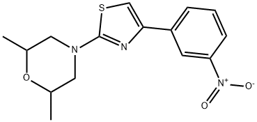 2,6-dimethyl-4-[4-(3-nitrophenyl)-1,3-thiazol-2-yl]morpholine 结构式