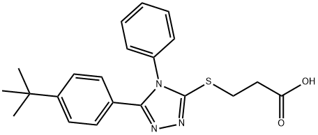 3-[[5-(4-tert-butylphenyl)-4-phenyl-1,2,4-triazol-3-yl]sulfanyl]propanoic acid 结构式