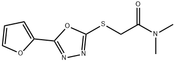 2-[[5-(furan-2-yl)-1,3,4-oxadiazol-2-yl]sulfanyl]-N,N-dimethylacetamide 结构式