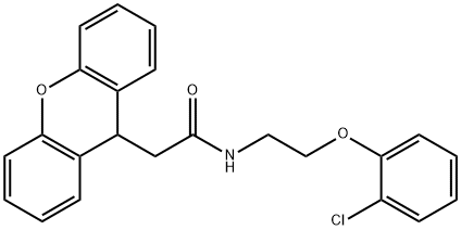 N-[2-(2-chlorophenoxy)ethyl]-2-(9H-xanthen-9-yl)acetamide 结构式