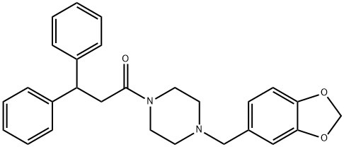 1-[4-(1,3-benzodioxol-5-ylmethyl)piperazin-1-yl]-3,3-diphenylpropan-1-one 结构式