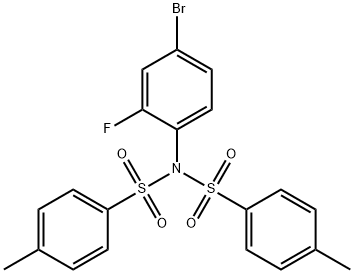 N-(4-bromo-2-fluorophenyl)-4-methyl-N-(4-methylphenyl)sulfonylbenzenesulfonamide 结构式