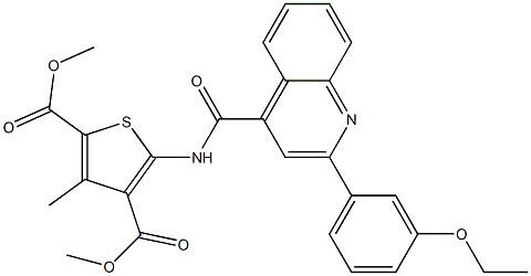 dimethyl 5-[[2-(3-ethoxyphenyl)quinoline-4-carbonyl]amino]-3-methylthiophene-2,4-dicarboxylate 结构式