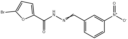 5-bromo-N-[(E)-(3-nitrophenyl)methylideneamino]furan-2-carboxamide 结构式