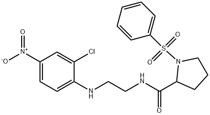 1-(benzenesulfonyl)-N-[2-(2-chloro-4-nitroanilino)ethyl]pyrrolidine-2-carboxamide 结构式