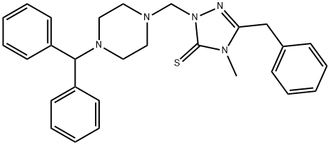 2-[(4-benzhydrylpiperazin-1-yl)methyl]-5-benzyl-4-methyl-1,2,4-triazole-3-thione 结构式